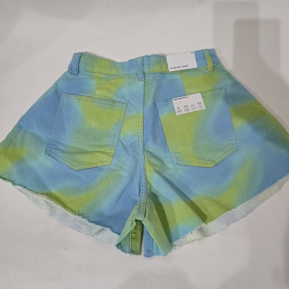 WeWoreWhat Multi Color Denim Flare Bell High-Waist Shorts - 27 - Picture 3 of 3